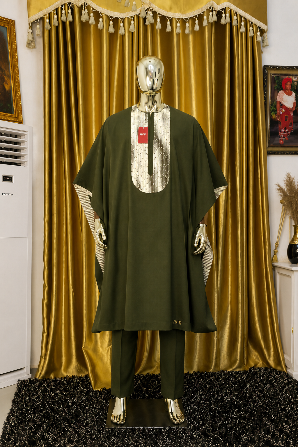 Red Fashion standout men native outfit